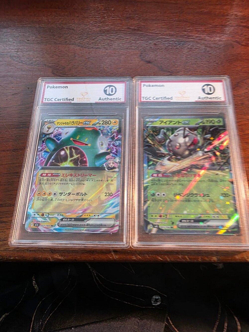 2PC JAPANESE/POKEMON 10 AUTHENTIC TGC CERTIFIED TRADING CARDS SLABBED